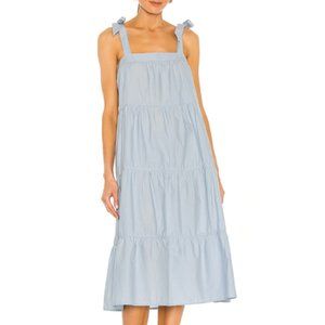 Medium Nation Midi Blue Tiered Cotton Dress